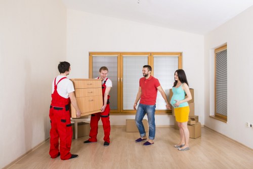 Household items prepared for a move in Wapping