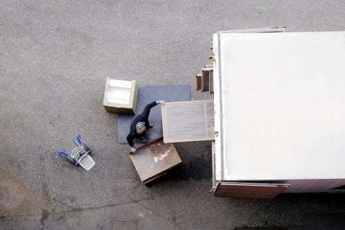 Loading furniture into a removal van in East London