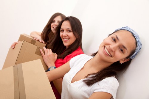 Boxes, packing materials, and essentials prepared for a home move in Wapping