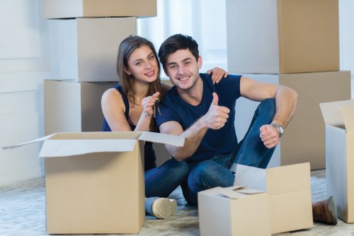 Furniture loading into a moving truck for a Wapping relocation