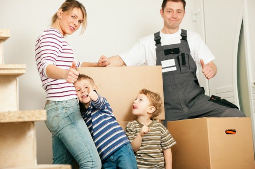 Van loading process with safety checks and secure cargo arrangement